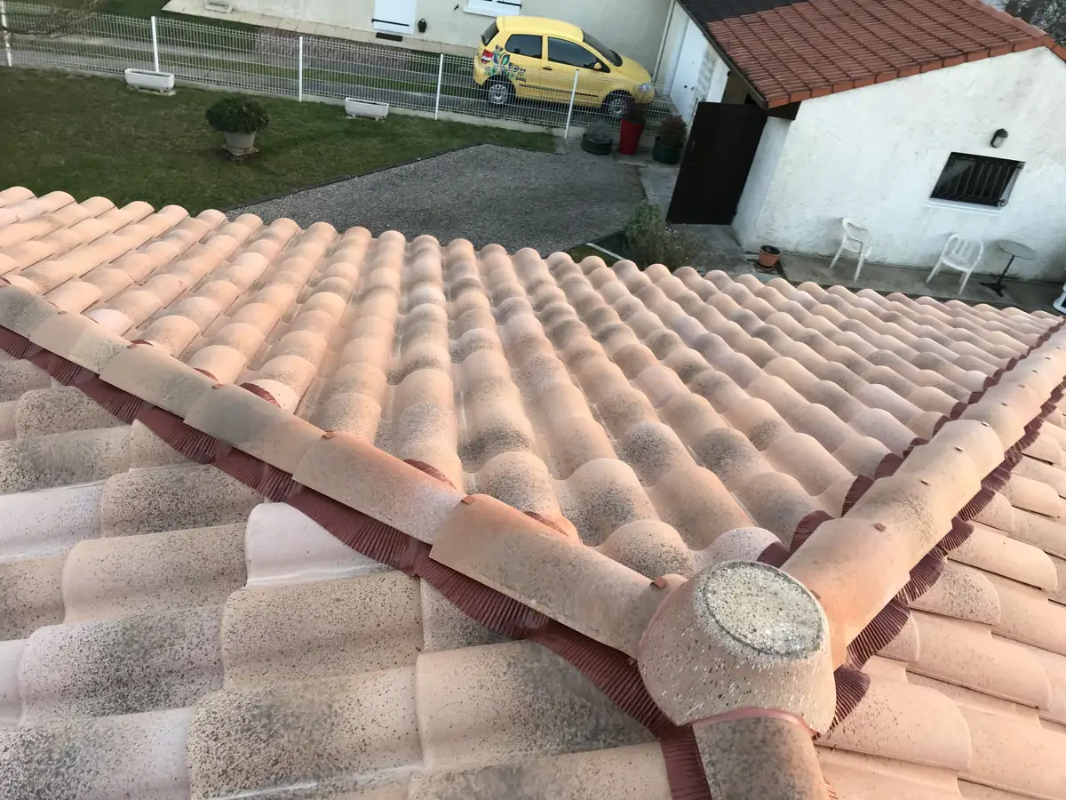 Arêtier et rotule en tuiles après rénovation de toiture